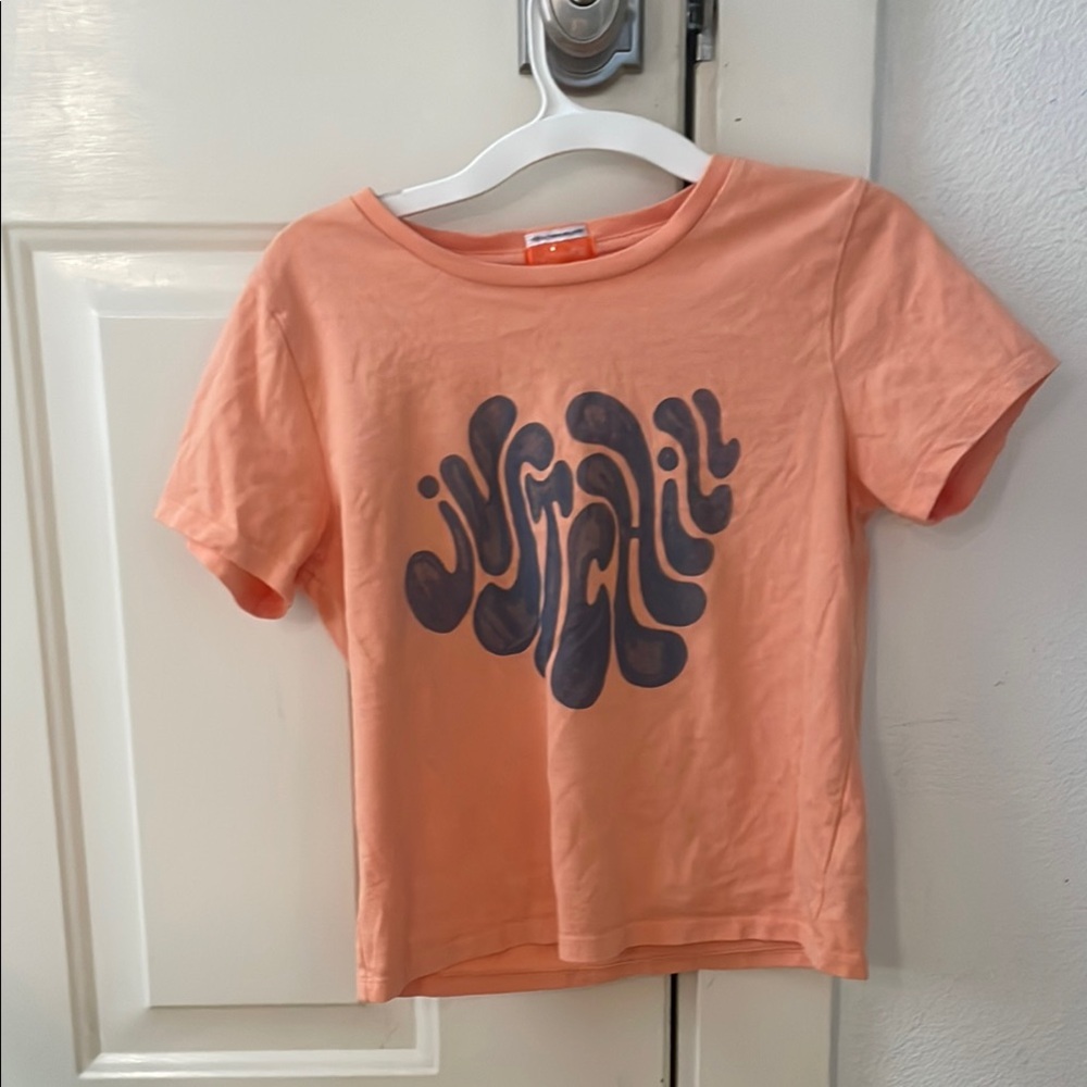 MOTHER Coral and Charcoal Graphic Tee